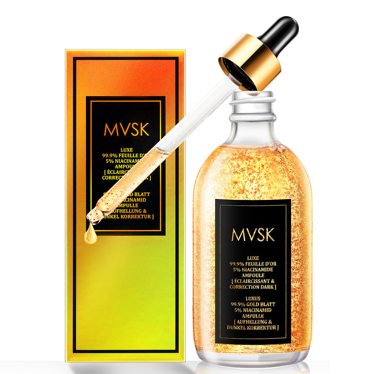 網店限定】MVSK 奢稀99.9%金箔煙醯胺貴婦精華露100毫升- 香港莎莎網店