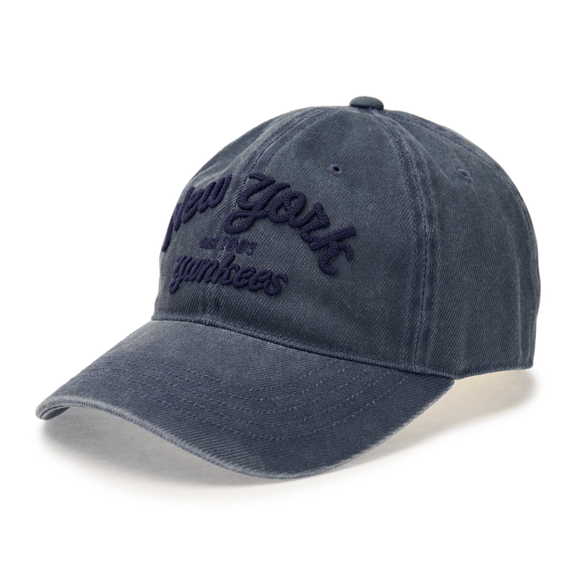 VARSITY LETTERING COLOR DENIM UNSTRUCTURED BALL CAP NEW YORK