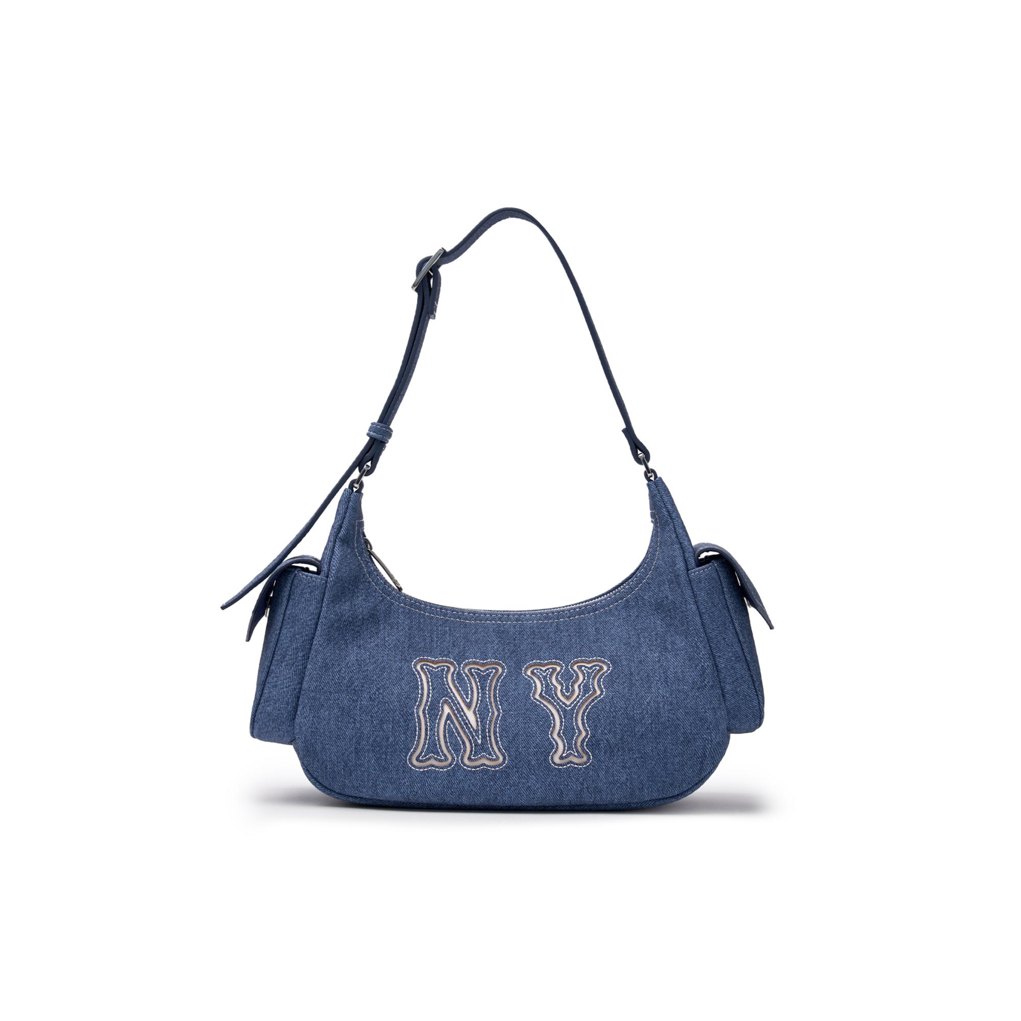 BASIC MEGA LOGO POCKET DENIM HOBO BAG NEW YORK YANKEES