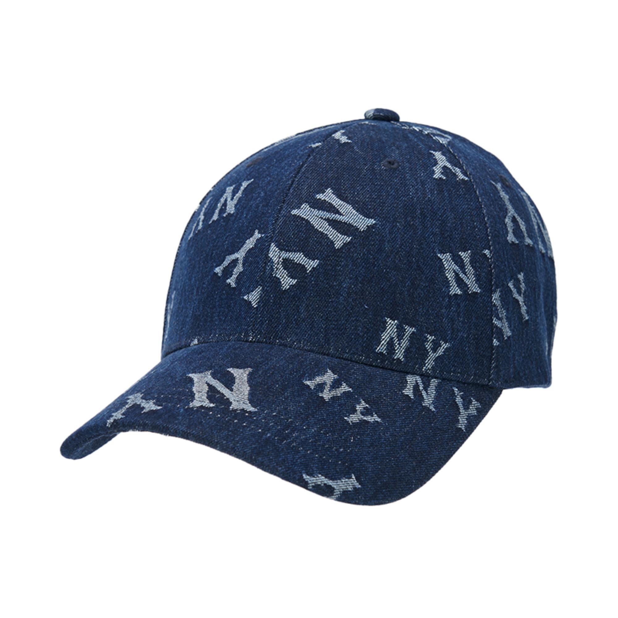 ★MLB Korea★ Denim New Structure Ball Cap NY Indigo 3ACPD01 หมวกแก็ป Denim New Structured Ball Cap New York Yankees