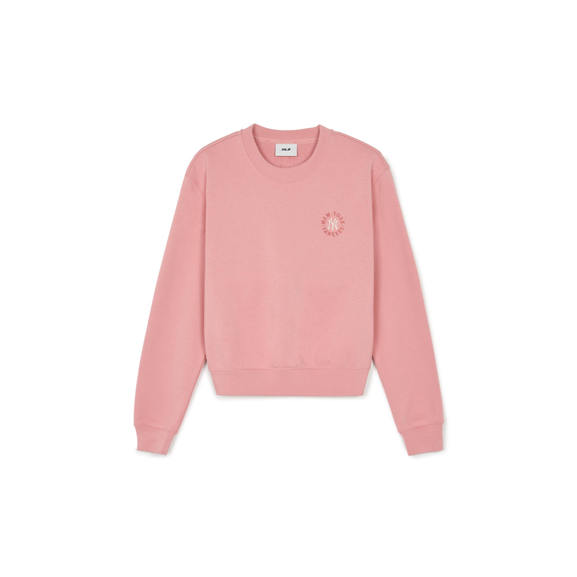 WOMEN'S BASIC CIRCLE LOGO CROP SWEATSHIRTS NEW YORK YANKEES