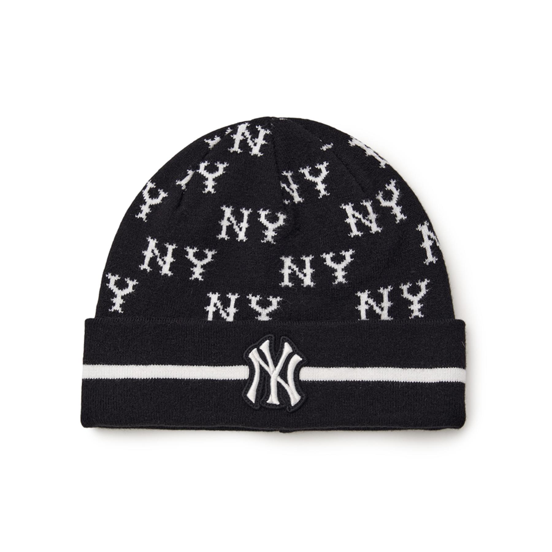 ◆MLB Korea◆ Knit Earflap Beanie NY Black 3ABNBK146-50BKS ◇MLB Korea◇ Knit Earflap Beanie NY Black 3ABNBK146-50BKS