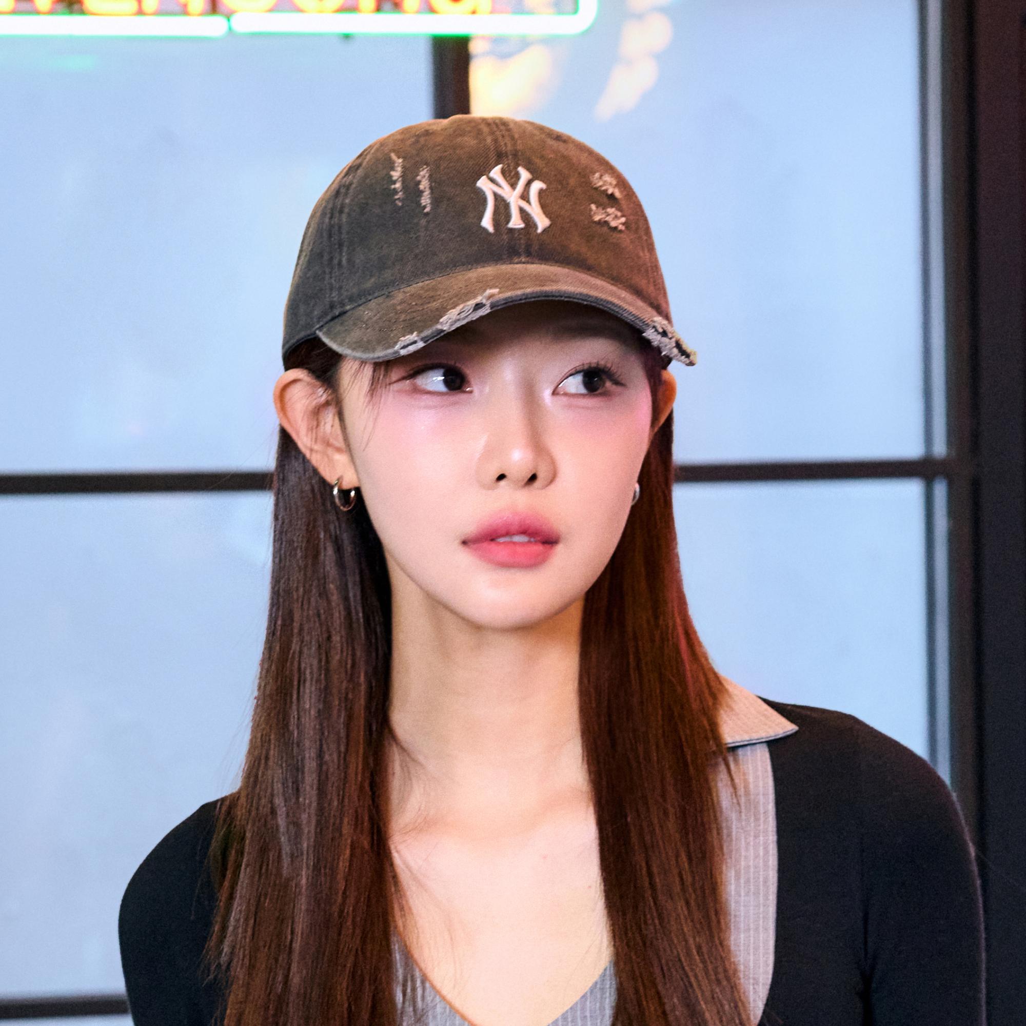 キャップ MLB Korea Damage Washed Unstructured Ball Cap NY Burgundy 3A MLB] Damage Washing Unstructured Ball Cap ☆大人気☆ (MLB