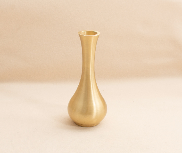 金屬擺設-黃銅拉絲封釉-花瓶D4.8H11cm | 熱銷推薦| Brighten-Mall