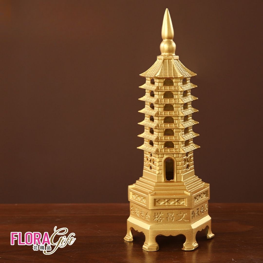 黃銅擺設-12CM七層文昌塔| 熱銷推薦| Brighten-Mall