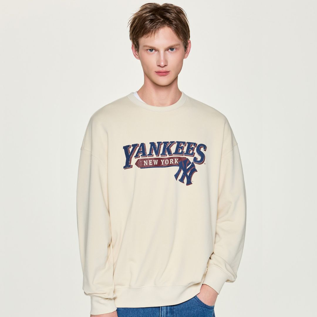 MLB 男女同款衛衣紐約洋基隊VARSITY VINTAGE LETTER GRAPHIC