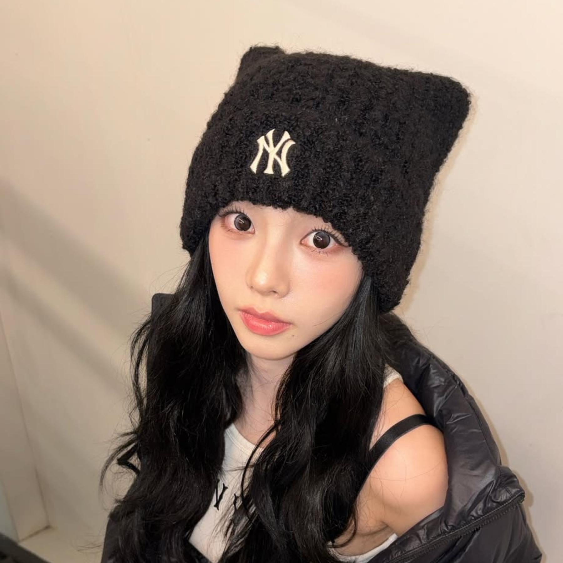 MLB 貓耳冷帽紐約洋基隊MLB PLUSH MEOWING BEANIE (3ABNB1156-50BKS