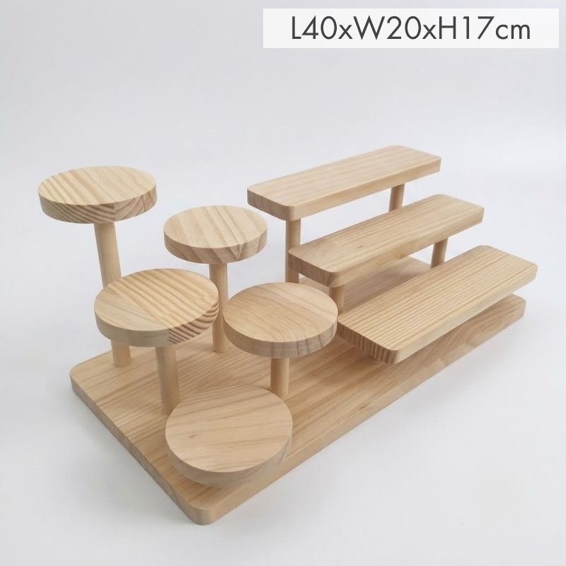 木製 小型花台 約10cm 多肉小盆栽木花架L40xW20xH17cm | 熱銷推薦| Brighten-Mall