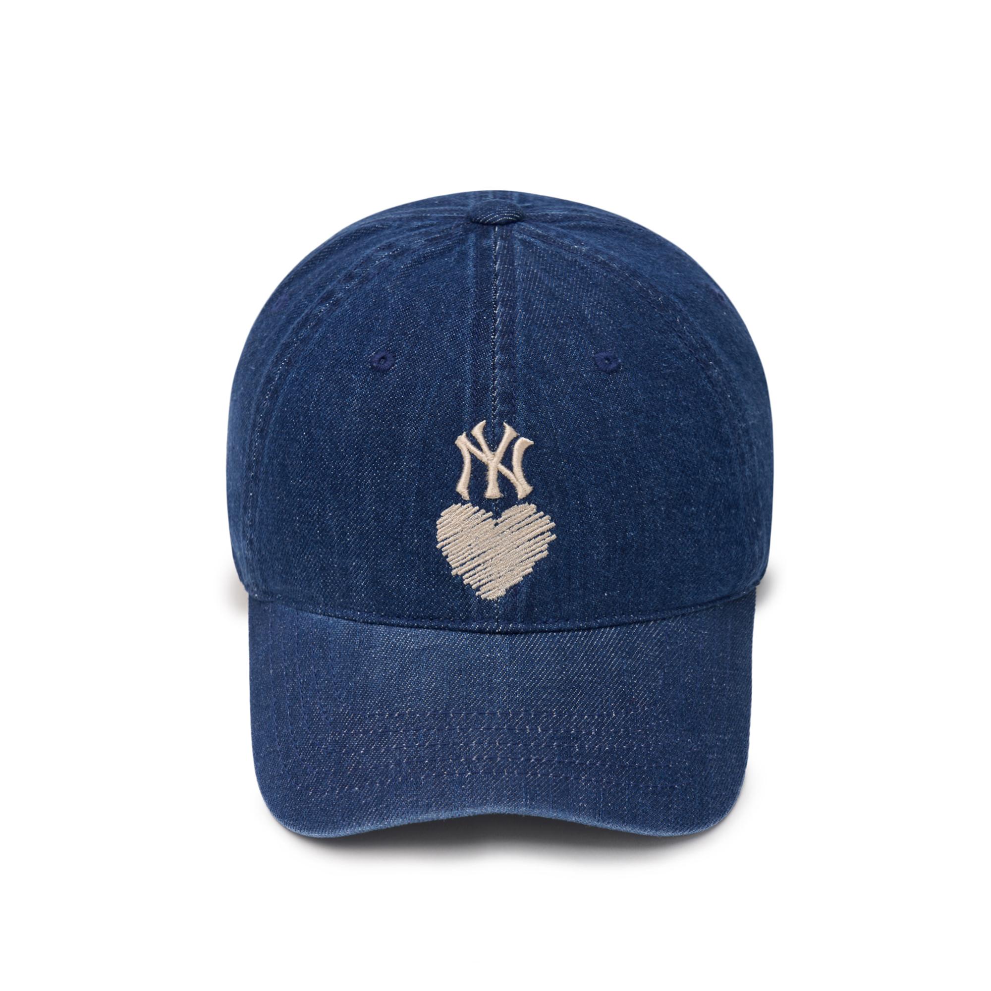 ☆韓国の人気☆【MLB】☆DenimLike Unstructured Ball Ca.p☆ DENIM-LIKE HEART UNSTRUCTURED BALL CAP NEW YORK YANKEES