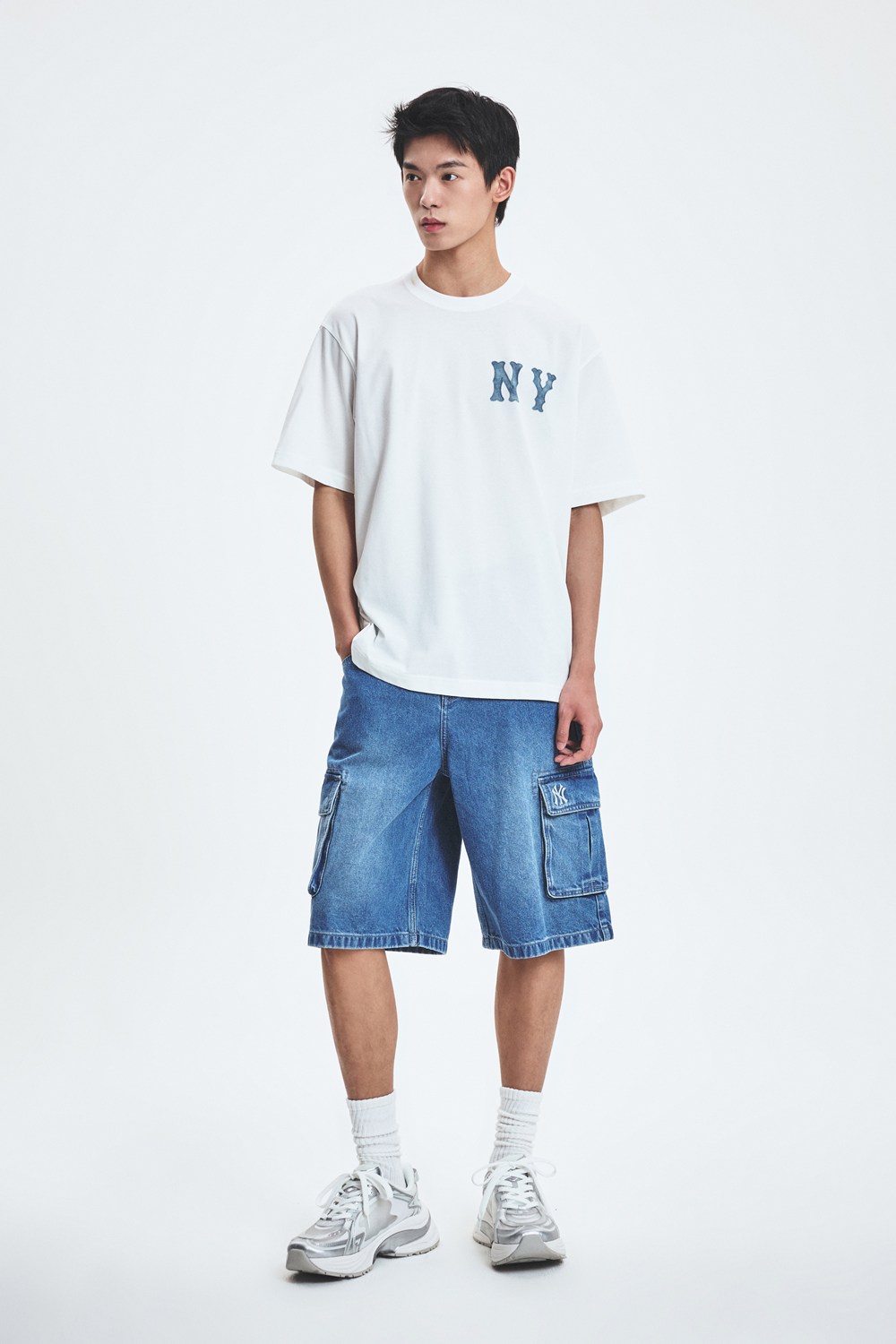 BASIC COOPERS DENIMLIKE LOGO OVERFIT T-SHRTS NEW YORK