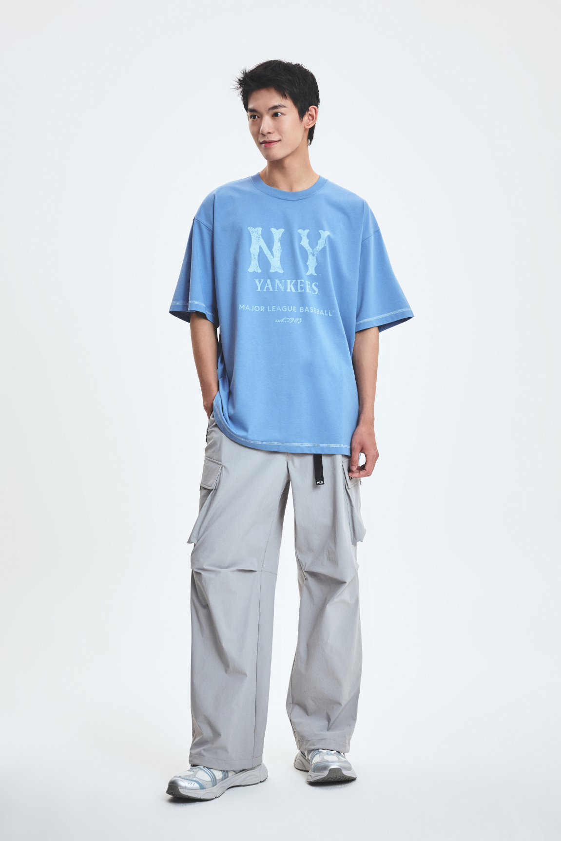 【MLB】★男女兼用★Basic Coopers Logo Mega Overfit T-Shirt BASIC COOPERS LOGO MEGA OVER FIT T-SHRTS NEW YORK YANKEES
