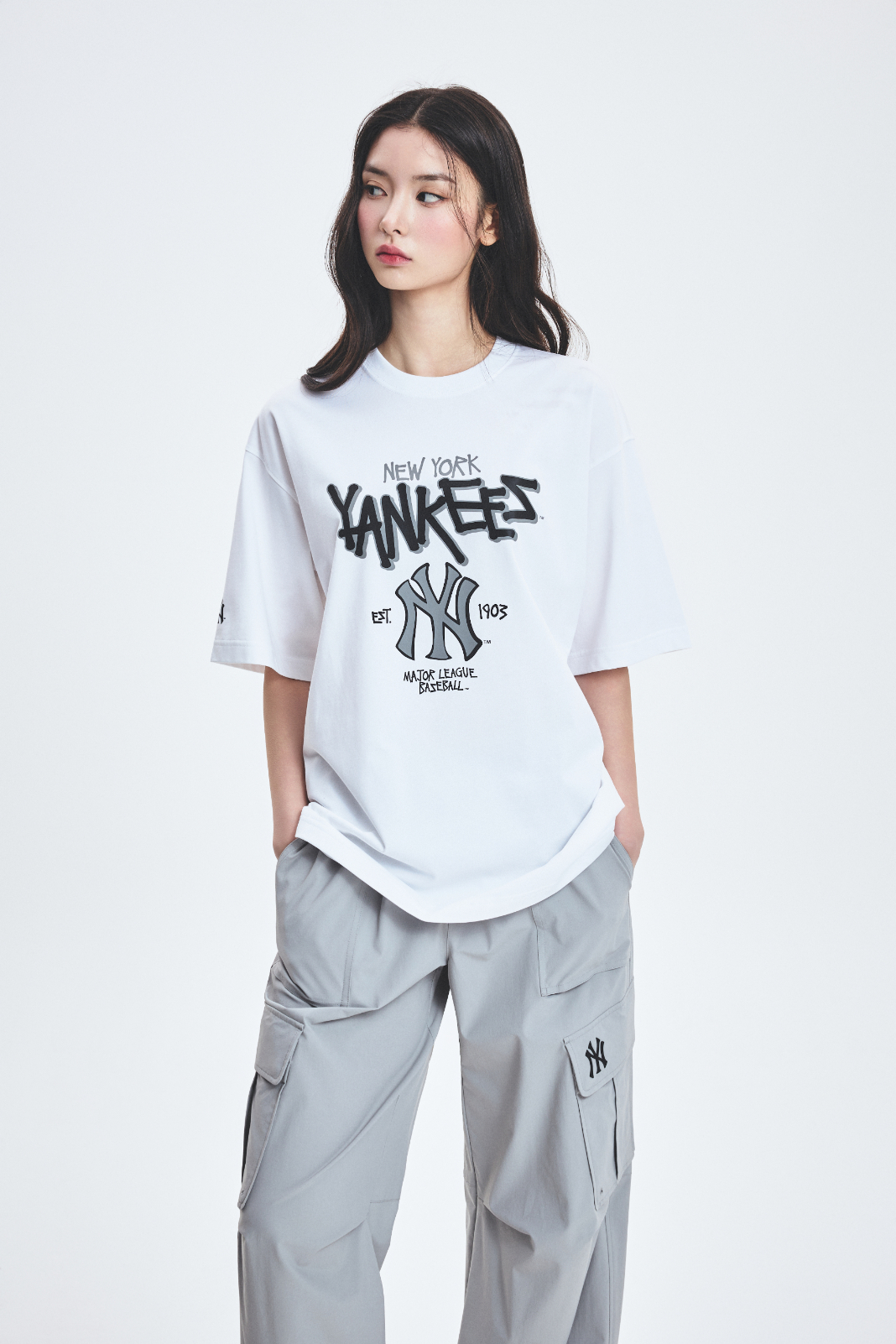 BASIC BIG LOGO MEGA OVER FIT T-SHIRTS NEW YORK YANKEES