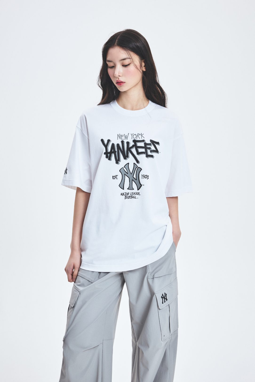 BASIC BIG LOGO MEGA OVER FIT T-SHIRTS NEW YORK YANKEES