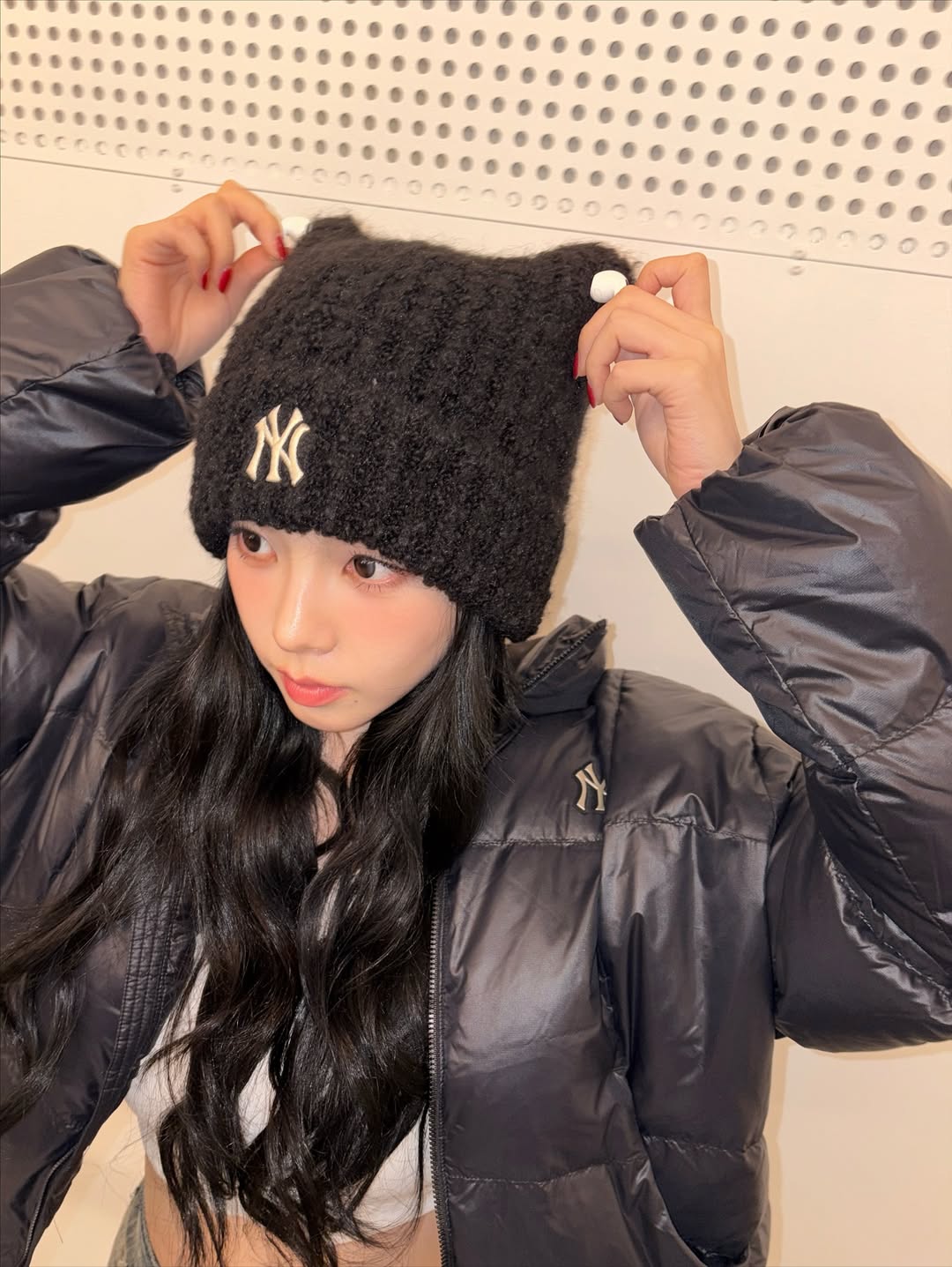 MLB 貓耳冷帽紐約洋基隊MLB PLUSH MEOWING BEANIE (3ABNB1156-50BKS