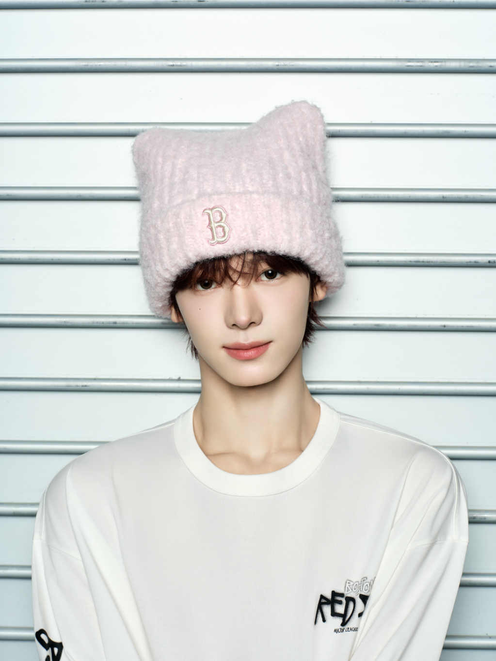 MLB 貓耳冷帽波士頓紅襪隊MLB PLUSH MEOWING BEANIE (3ABNB1156-43PKL