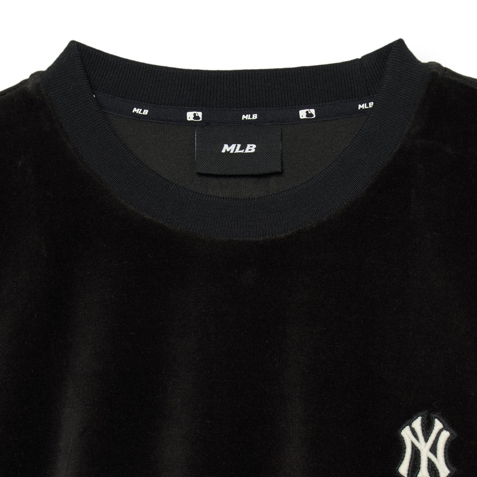 MLB Korea Classic Monogram Front Pattern Collar Tee Shirt NY Yankees Black