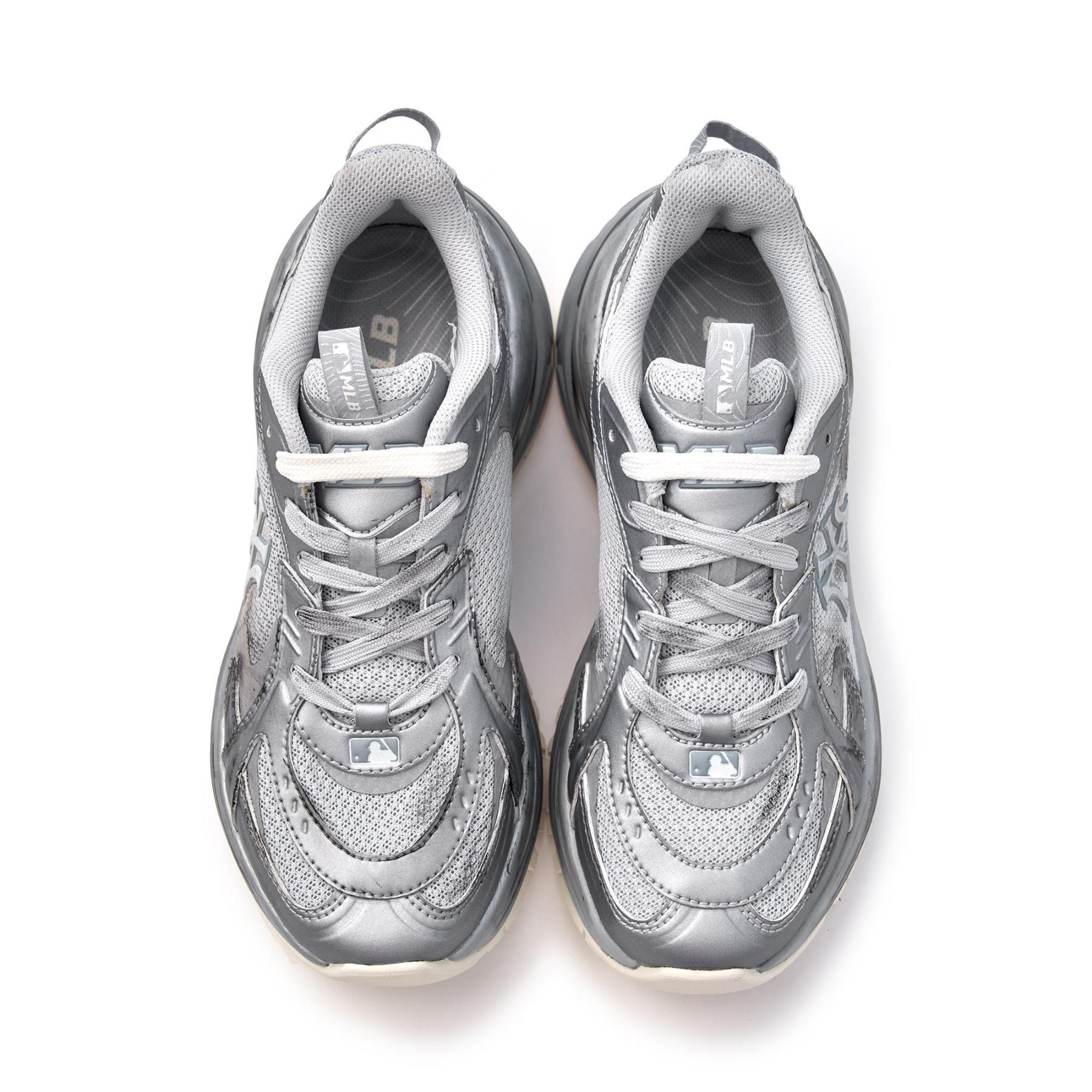 男女兼用人気【MLB】CURVE RUNNER VINTAGE DT NY★シルバー MLB□Curve Runner NY (Silver) □送料込 (MLB Korea/スニーカー