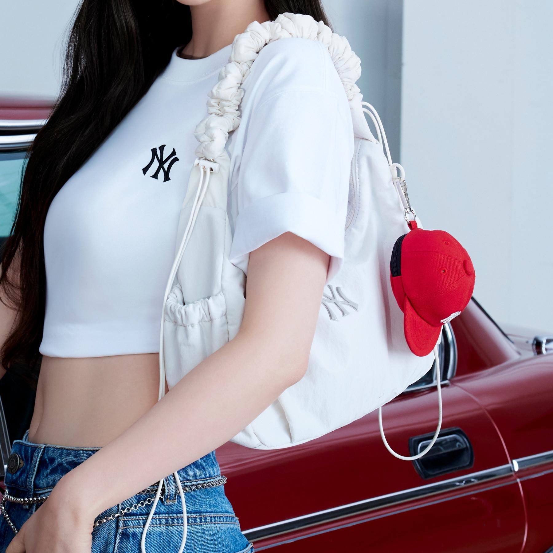 韓国スタバ★[24HolidayDelight] Teddy Hobo Oatmeal MLB HOBO BAG 半月包/腋下包