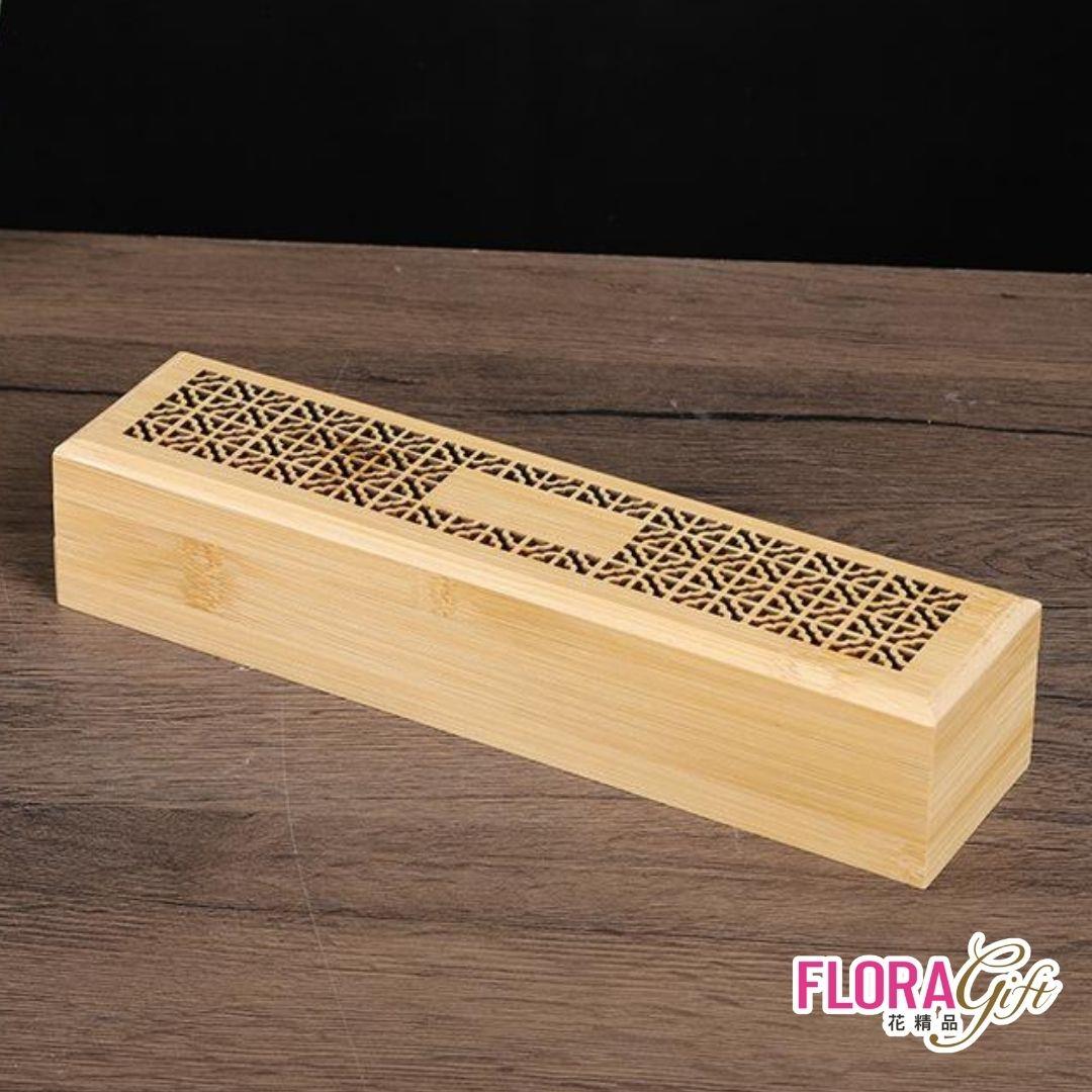 唐木 香盒 線香盒-竹木鏤空線香盒雙層窗花紋24*6*5cm | 熱銷推薦| Brighten