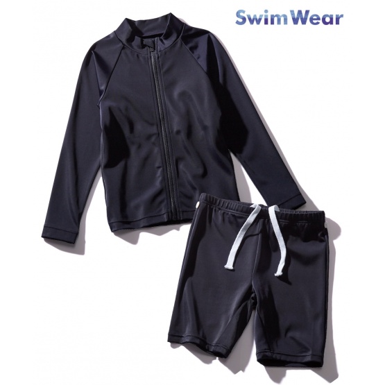 Nissen (制服泳裝)長袖全拉鏈兩件式泳裝(女孩) (日本童裝) NSVUP0120B0004