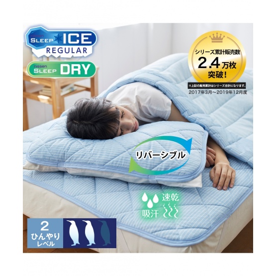 nissen (接觸冷感，混棉毛巾布，吸汗速乾)兩面皆可使用枕頭墊同色2件組 (日本家品) NSVAP0120B0008