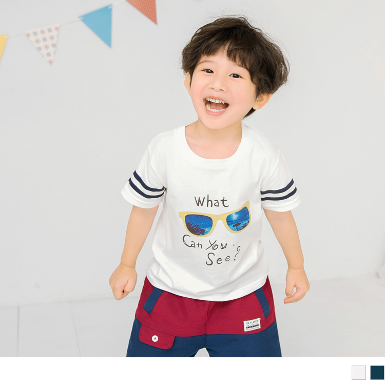 OB 高含棉沙灘太陽眼鏡印花短袖上衣/Tee OBQA1301