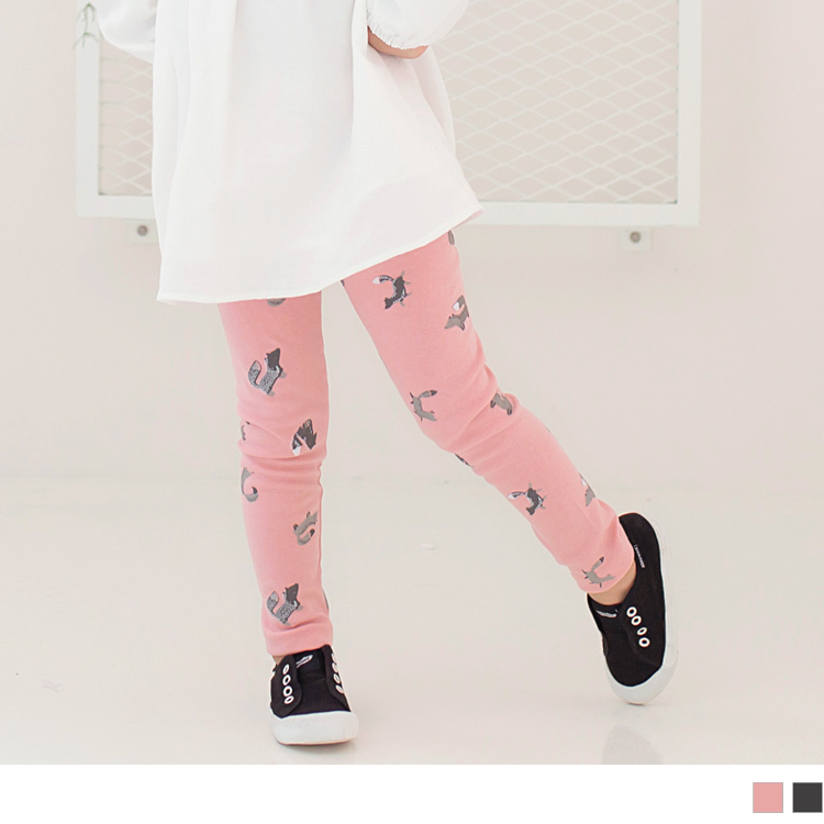 OB 親子款~彈力羊毛磨毛動物印圖Leggings OBQA0719