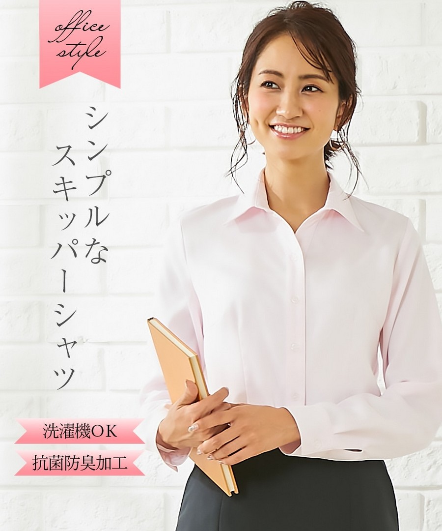 nissen 珠光緞面襯衫(抗菌防臭加工) (日本女裝及大尺碼適用) NSCNG0221C0013