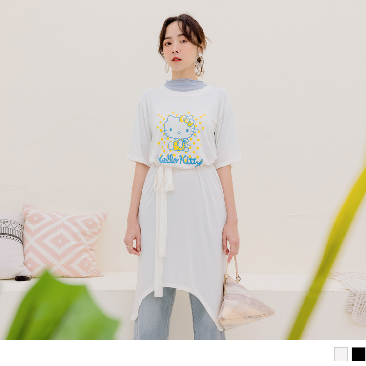 OB 涼感莫代爾不對稱造型洋裝(附綁帶)(代購) OBKB1378