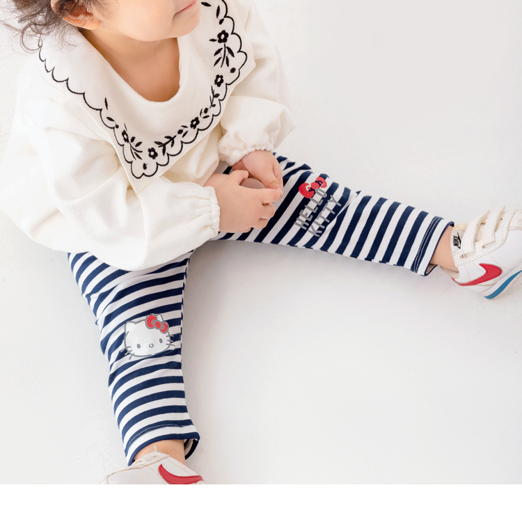 OB 台灣製可愛kitty彈性條紋寶寶Leggings(代購) OBKB1402