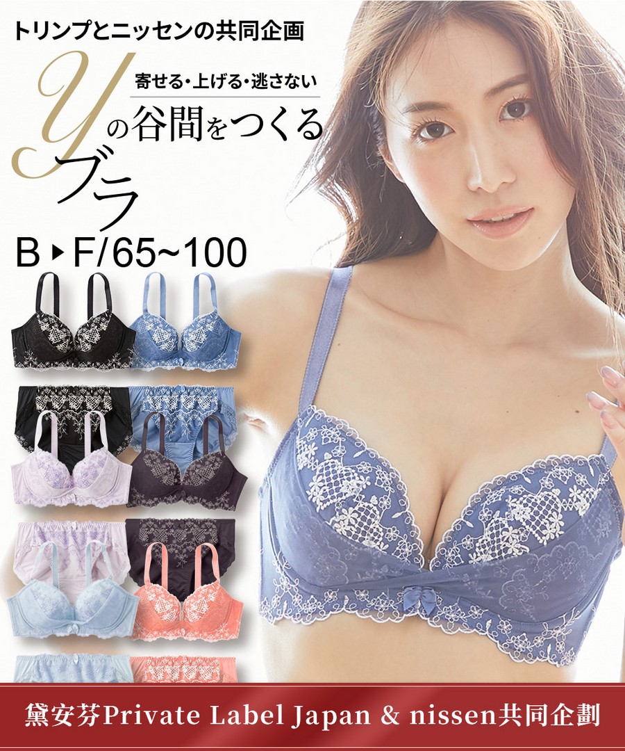nissen 打造Y字形乳溝內衣套裝(黛安芬 PRIVATE LABEL JAPAN 共同企劃) (日本女裝及大尺碼適用內衣) NSBKR0320D0019