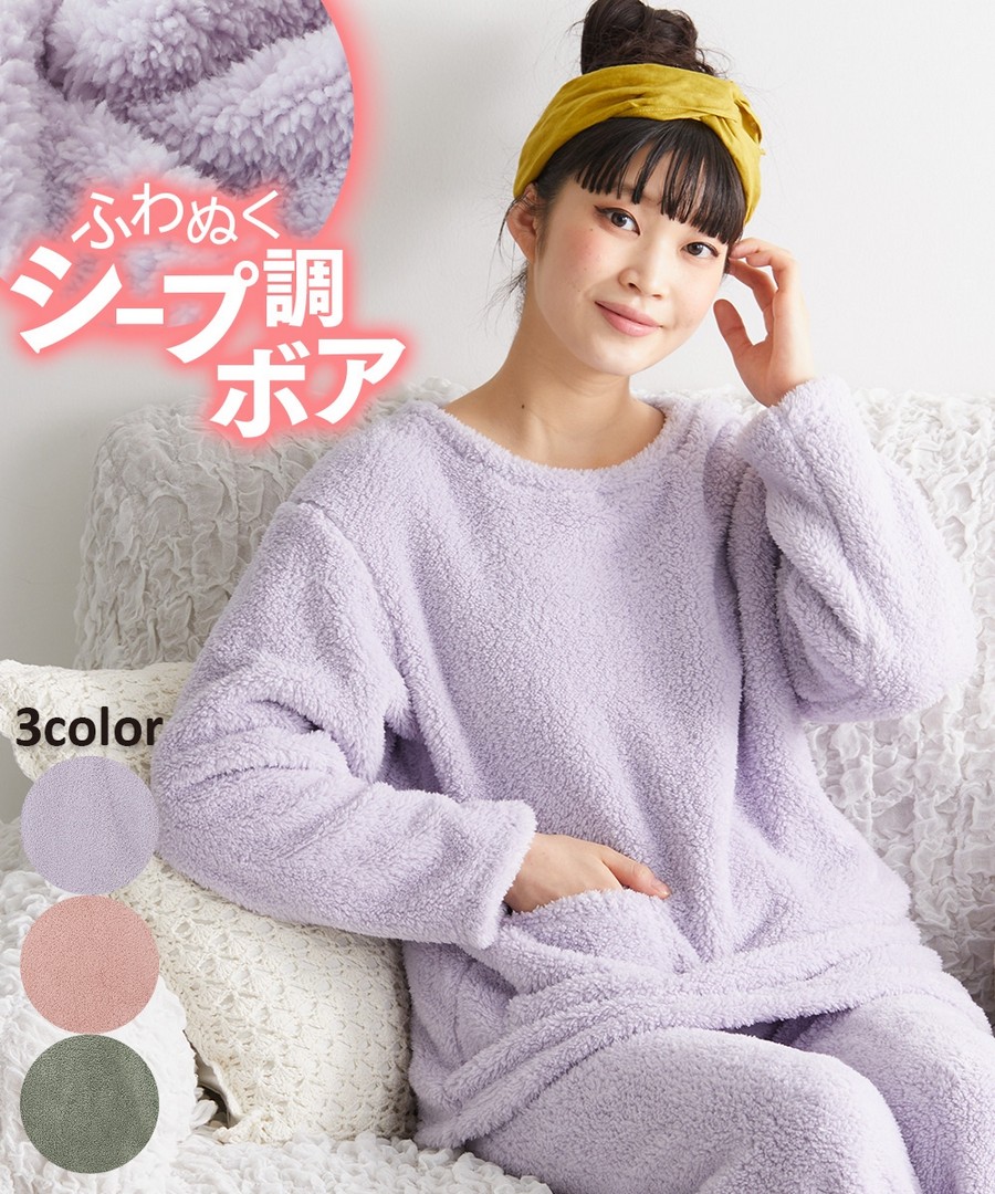 nissen 輕柔溫暖羊毛風毛絨家居服套裝 (日本女裝及大尺碼適用) (睡衣及家居服) NSBEE0122E0001
