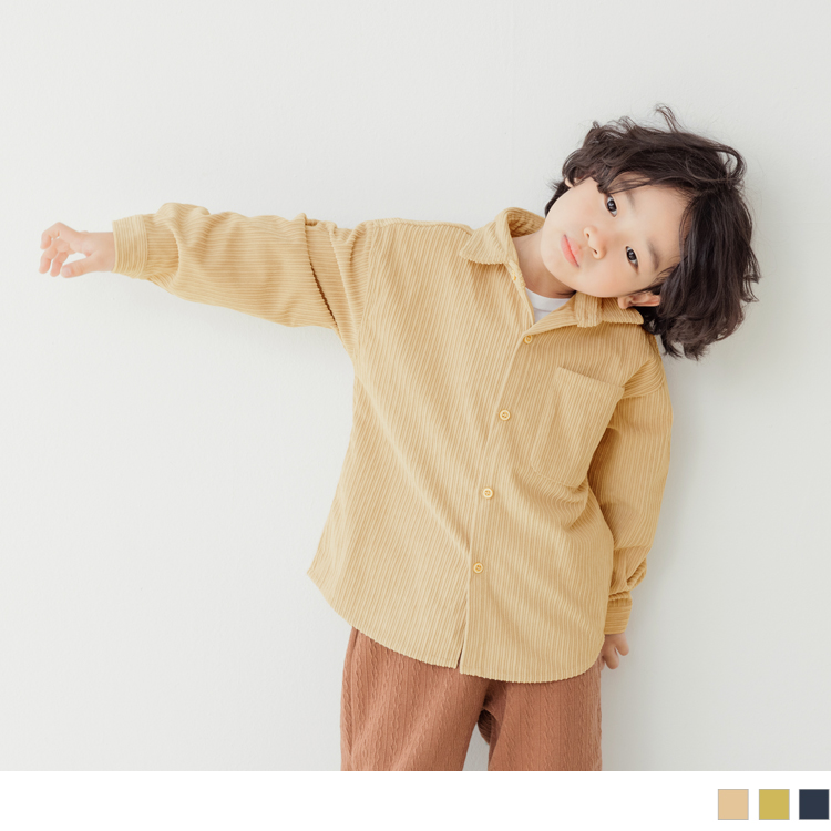 OB 質感燈心絨口袋前開襟襯衫 OBQA1667