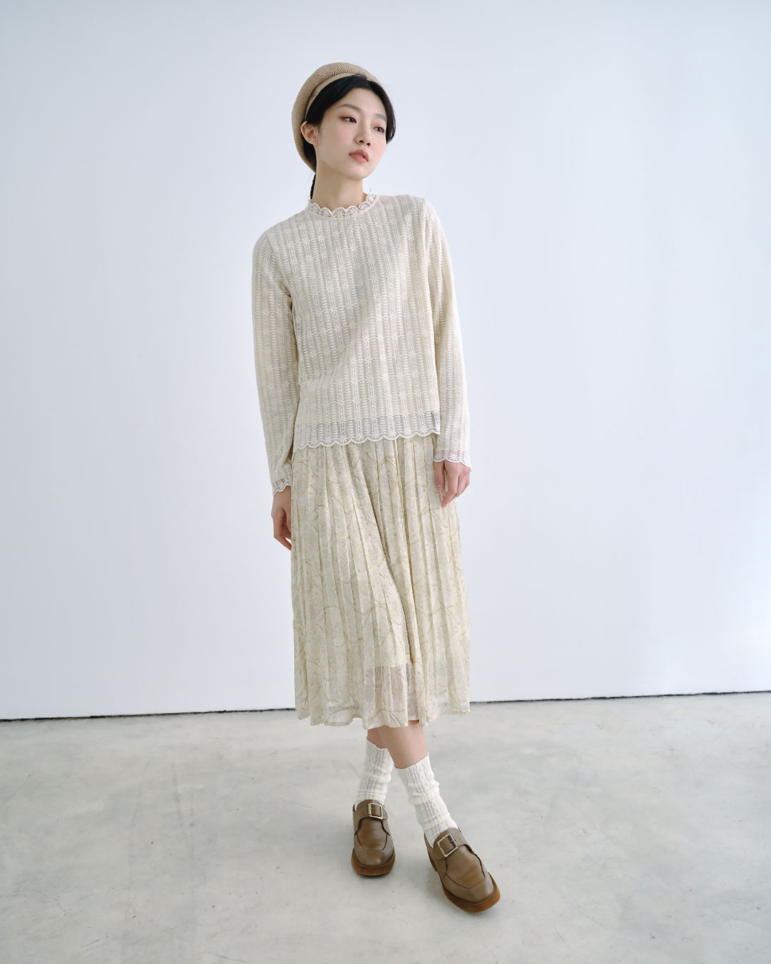 Pleated Bandana Print Skirt_0