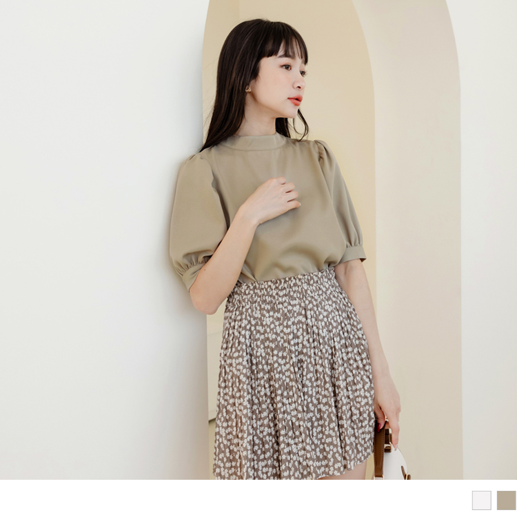 OB 簡約小立領純色實搭泡泡袖上衣 OBAB18187 SS23