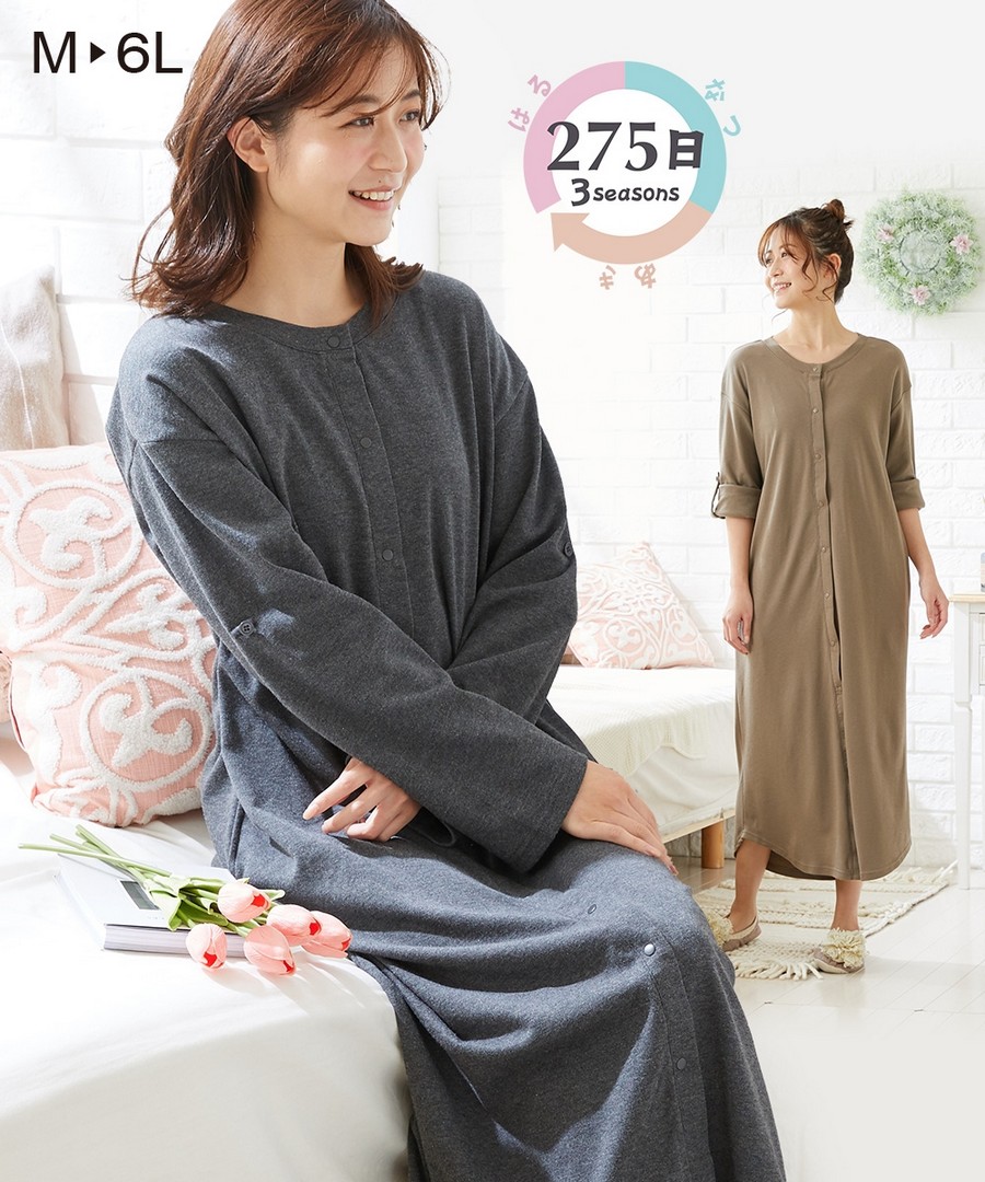 Nissen (產前,產後哺乳服)275日睡衣前開口孕婦連身裙睡衣 (日本哺乳孕婦裝) NSCIY0123A0005 SS23