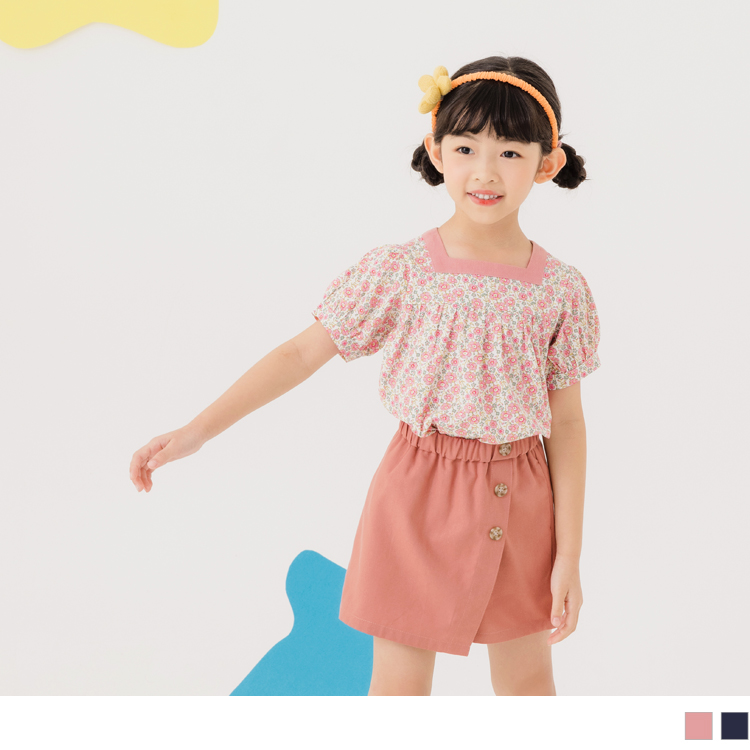 OB 純棉小碎花方領後扣上衣 OBQA1654 SS23