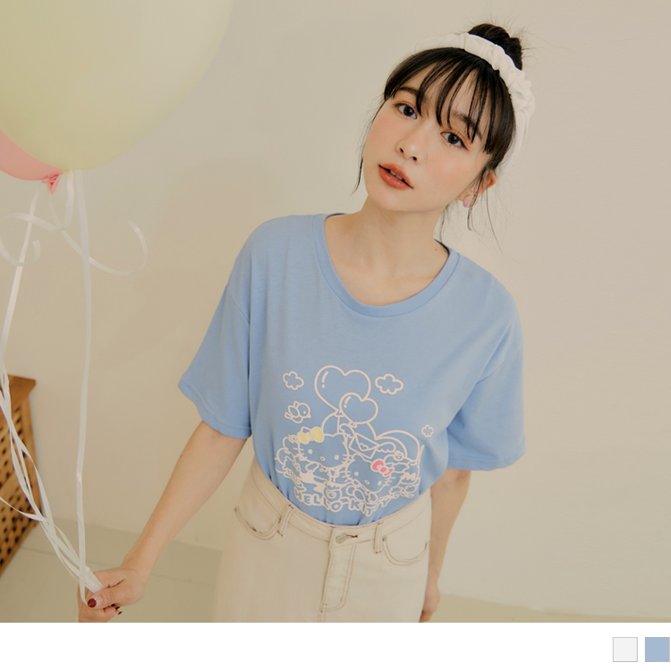 OB KITTY CUTIE LAND．發泡印花短袖TEE(代購) OBKB1451 SS23