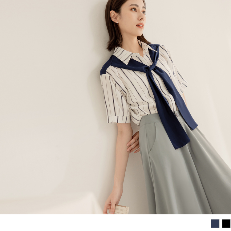 OB 拼接假兩件襯衫/上衣 OBAB18335 SS23