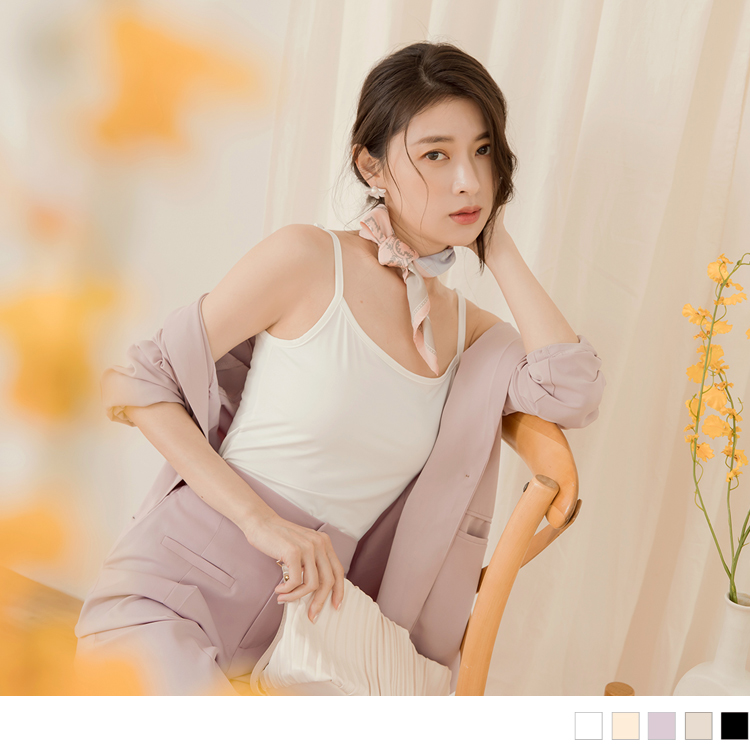 OB 涼感．冰牛奶絲細肩帶背心 OBAB18421 SS23
