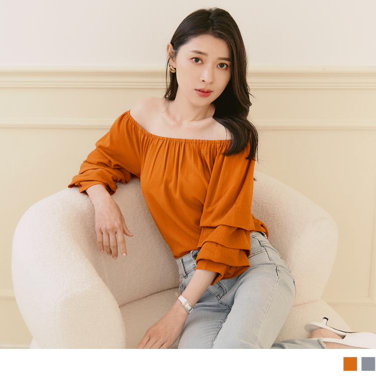 OB 兩穿式圓領/平口造型袖上衣 OBAB18261 SS23