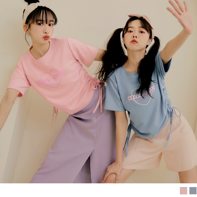 OB KITTY CUTIE LAND．字母膠印抽繩TEE(代購) OBKB1493 SS23