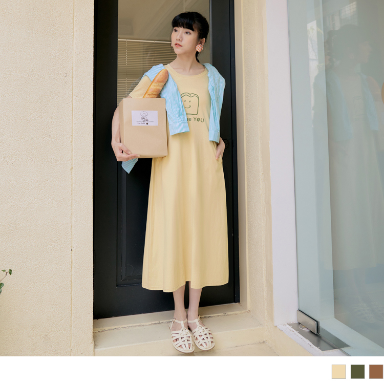 OB 咖啡廳家族．磅蛋糕先生傘襬長TEE/長連身裙 OBKG1569 SS23