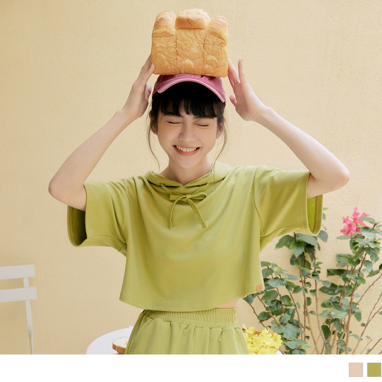 OB 咖啡廳家族．GaBi小標短版連帽上衣 OBKG1564 SS23