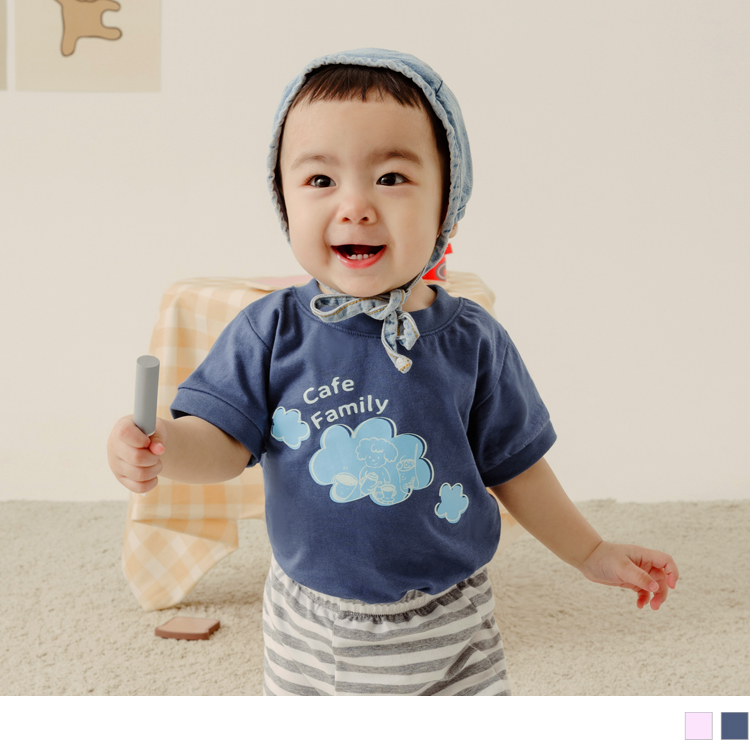 OB 咖啡廳家族．GaBi印花寶寶純棉短袖TEE OBQA1686 SS23