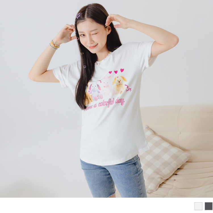 OB 純棉兔子玩偶長版Tee上衣 OBAB18519 SS23