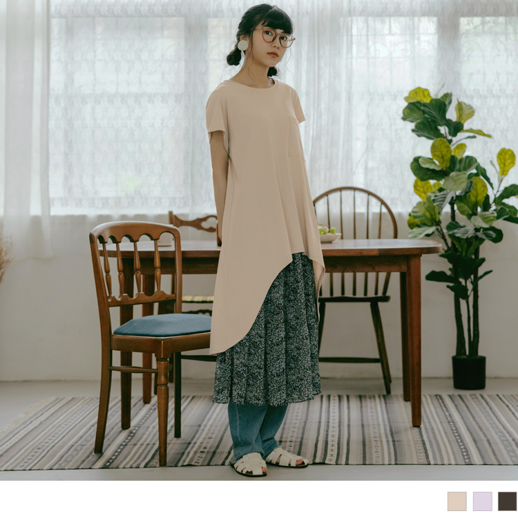 OB 純棉特殊剪裁前短後長上衣 OBAB18535 SS23