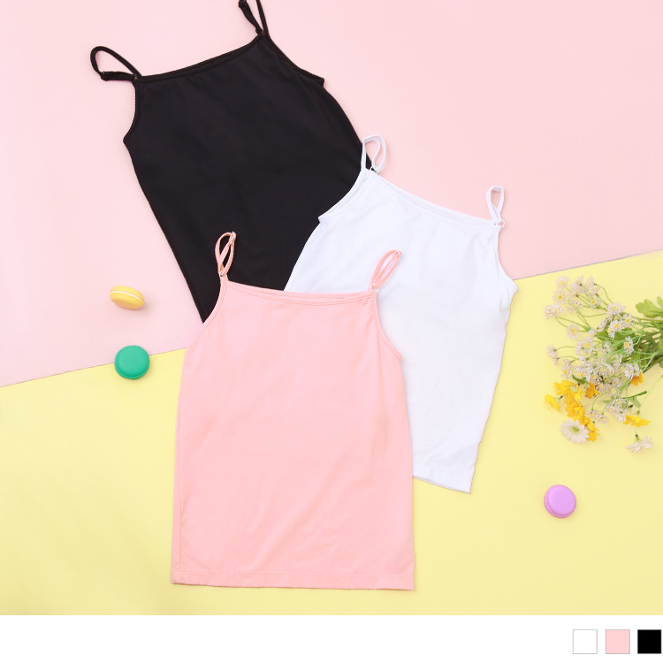OB 涼感．冰咖啡紗細肩帶成長型Bra背心(女童) OBQA1708 SS23