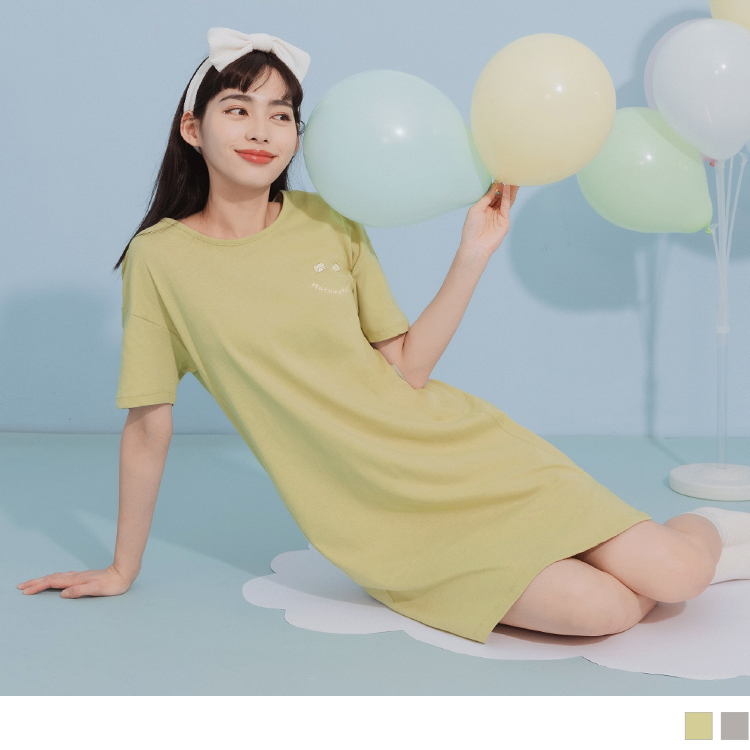 OB 毛毯熊莫普．笑臉印花口袋短袖連身裙(代購) OBIA0007 SS23