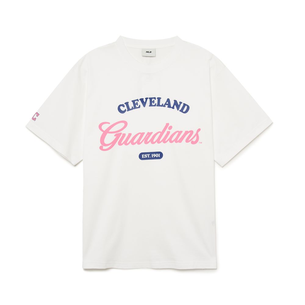 VARSITY CURSIVE GRAPHIC OVERFIT T-SHIRTS CLEVELAND INDIANS